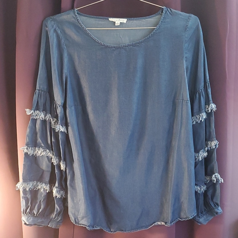 Jane & Delancey, Sz Small, Blue denim color